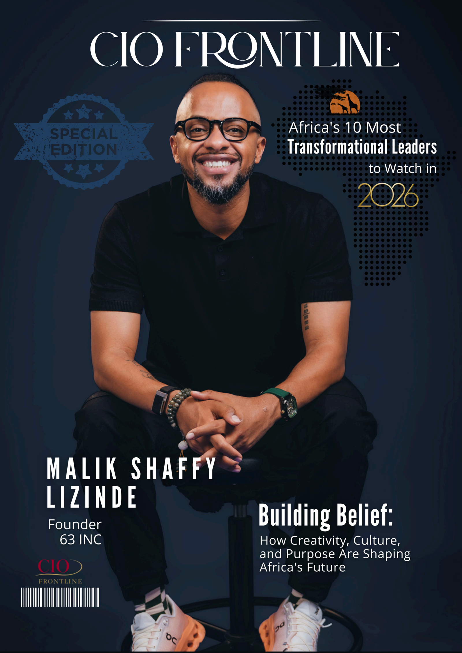 CIO Frontline — Africa's Leaders 2026 cover, featuring Malik